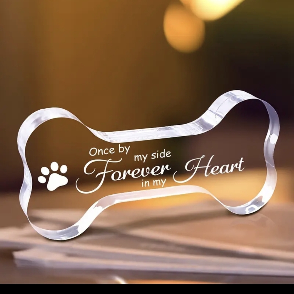 Clear Acrylic Dog Memorial Bone
